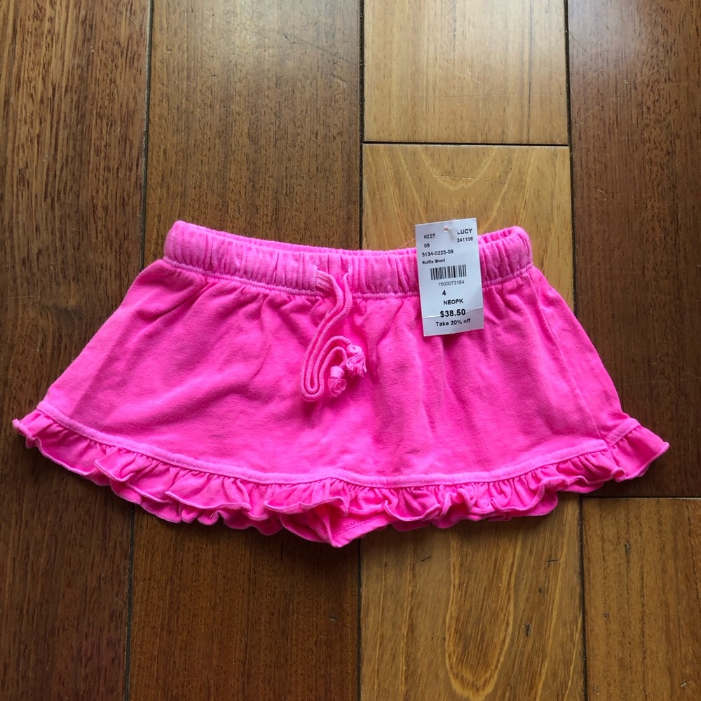 Lucy NWT Neon Pink Ruffle Skort